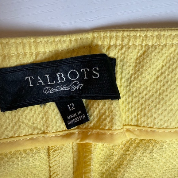 Talbots Side Zip Ankle‎ Yellow Pants Women’s size 12. Lightweight Cotton Blend. - Picture 12 of 13